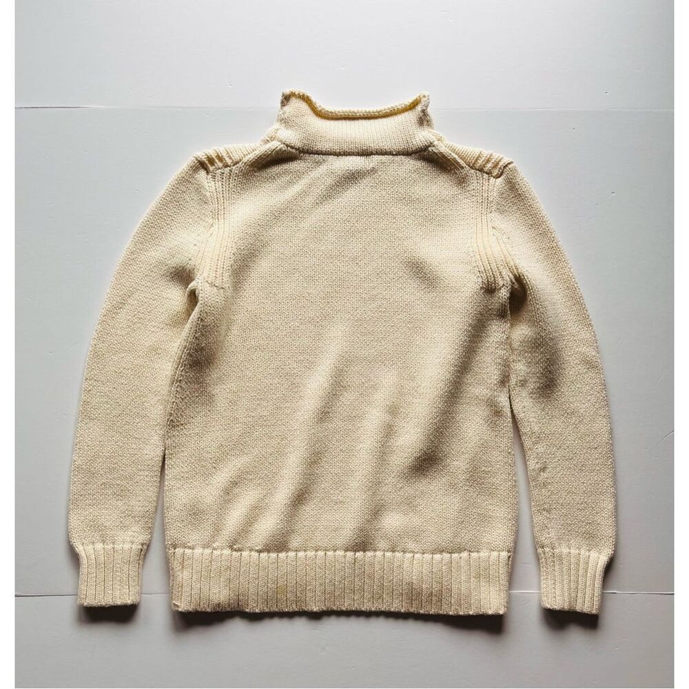 J. Crew ALWAYS 1988 Rollneck Preppy Knit Sweater Ivory Cream Womens Size Medium - Picture 3 of 9